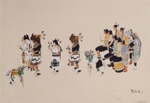 布法罗舞蹈合唱团，c.1930-39（船上蛋彩画）