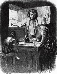 乔治-桑（1804-1876 年）的小说《La Mare au Diable》的插图，亨利-德拉维尔（活跃于 19 世纪中叶）根据托尼-约翰诺（1803-1852 年）的绘画绘制的版画