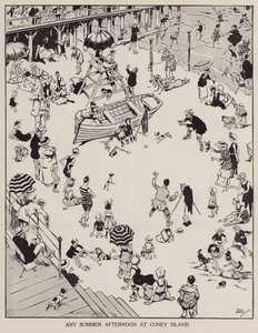 康尼岛的夏日午后（石版画）