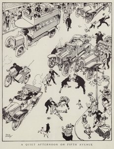 纽约第五大道安静的下午（石版画）
