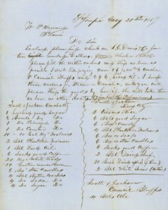 1857年5月21日，签署于Council Bluffs的Tootle & Jackson公司给圣路易斯的W.P. Howard的信。 作者 图特尔和杰克逊