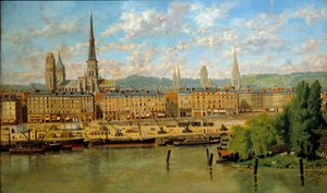 Le port de Rouen 绘画 Torello Ancillotti (1843-1899) 1878 年 0,36x0,62 m 鲁昂，美术博物馆 - 鲁昂港。 Torello Ancillotti (1843-1899) 的绘画 作者 托雷洛·安西洛蒂（Torello Ancillotti）