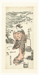 海滩上捡贝壳的妇女 作者 坂屋