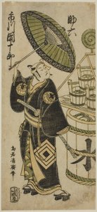 1756 年四月在中村剧场上演的话剧《长生殿不动尊》中饰演肃禄的演员市川团十郎四世