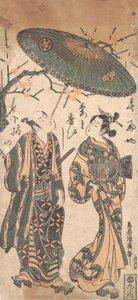 演员中村熊太郎一世作为花魁，约1756年。