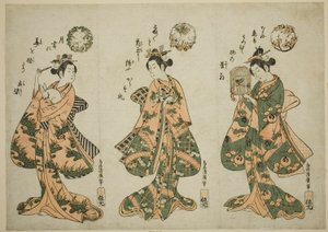 三个养宠物的年轻女性