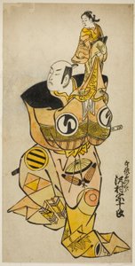 1736 年正月在中村剧场上演的话剧《曾我雪云》中饰演宇佐见三郎的演员泽村宗十郎一世 作者 鸟居清二