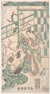 Hatsu-tori Kuruma Genji》一剧中的场景，日期为1749年。