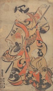 演员Yoshizawa Ayame扮演的武士，约1713年，约1713年。