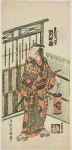 1758 年正月在中村剧场上演的话剧《曾我时风入船》中饰演曾我五郎的演员市川益三一世 作者 鸟井清光一号