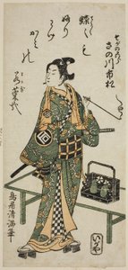 1759 年正月在市村剧场上演的话剧《曾我鸠山贺来》中饰演曾我五郎的演员佐野川市松一世 作者 鸟井清光一号