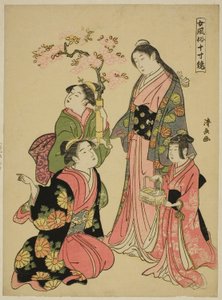 贵族小姐》，选自 "女性礼仪之镜（Onna fuzoku masu kagami）"系列 作者 永永鸟居