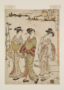 Ashinoyu（彩色木版画） 作者 永永鸟居