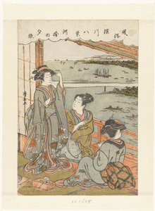 须崎的傍晚雨 Susaki no sekisho（物体上的标题） 风俗八面和深川风俗（系列名） Fuzoku Fukakawa hakkei（物体上的系列标题） 作者 永永鸟居