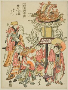 提着由小路町赞助的灯笼，选自 "山王神社的祭祀（山王御祭礼）"系列 作者 永永鸟居