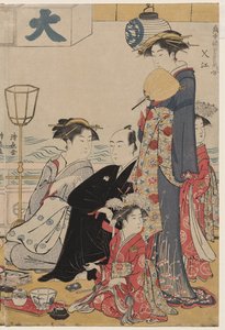 中洲水边阳台上的娱乐》，选自《欢乐街区现代美女集》系列 作者 永永鸟居