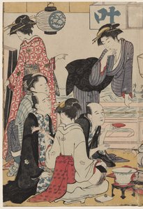 中洲水边阳台上的娱乐》，选自《欢乐街区现代美女集》系列 作者 永永鸟居
