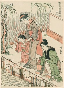垂钓，选自 "花式十美（Enshoku hana fuzoku ju awase）"系列 作者 永永鸟居