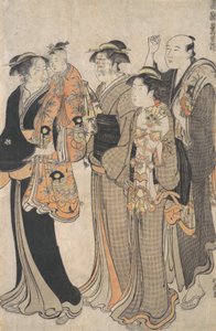 母亲抱着她的女婴到米亚梅里，约1784年。 作者 永永鸟居