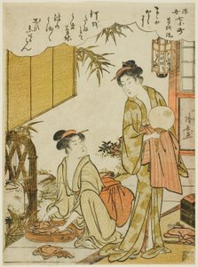 小野小町洗抄本》，选自《浮世绘七面小町》系列。 作者 永永鸟居