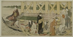 1784年阿祖玛桥下的游船 作者 永永鸟居
