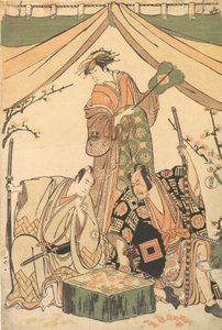 戏剧《橡树坪平和岛》的场景，1784-85。 作者 永永鸟居