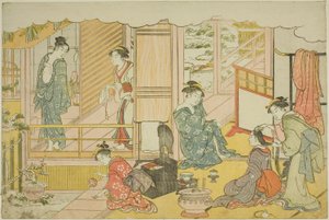 新年第一浴（Yudono hajime），选自绘本《三重黎明的色彩（Saishiki mitsu no asa）》。 作者 永永鸟居
