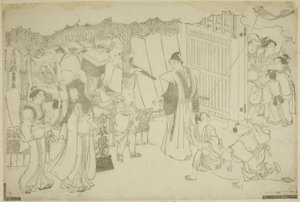 商务的第一天（Akinai hajime），选自绘本《三重黎明的色彩（Saishiki mitsu no asa）》。 作者 永永鸟居
