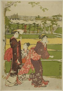 参拜明栗神社的妇女 作者 永永鸟居
