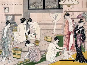 Torii Kiyonaga的女性浴室（On