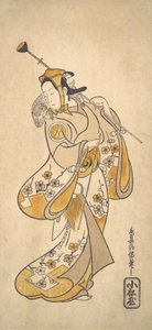 Ichikawa Monnosuke作为Sarumawashi或猴子表演者，约1720-25。 作者 鸟居清信一世