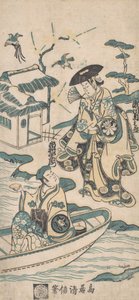 戏剧场景，可能是武则天的作品，约1744年。 作者 鸟居清信一世