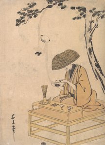 放大镜，约1775年。 作者 鸟山分园
