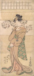 演员濑川富三郎二世扮演艺伎朝霞，1794-95年。 作者 Toshusai Sharaku