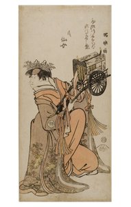 歌舞伎演员Segwa Kikunojo III扮演女性角色（onnagata），约1794-1795（纸上木版画）