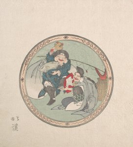 惠比寿和大黑，七福神中的两位，19世纪。 作者 东东屋北海