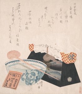 妇女的枕头和一个碗，19世纪。 作者 东东屋北海