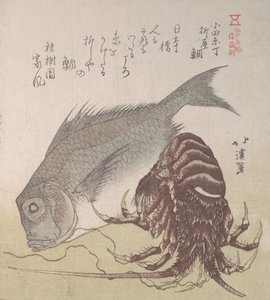 泰鱼和龙虾，小田原町柳屋的特产，19世纪。 作者 东东屋北海