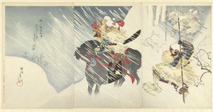 暴风雪中的佐佐成政将军
Sasa Narimasa 将军 toratora o setchu no zu（物体上的标题）