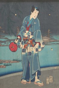 现代源氏 -- 萤火虫观赏 今生源氏 贤人热丸阿索比，1861年。