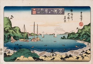 《名胜八景》系列中的金泽归来船 作者 丰国II