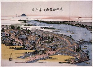 东都金龙山感业寺（江户）约1820年（木版画 作者 丰田福建