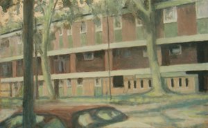 居住之地 24，2012 年（胶合板上的油画）