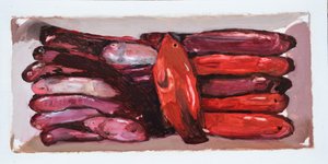 鱼箱 2（伦敦比林斯盖特），2016 年（木板油画） 作者 特雷弗·伯吉斯