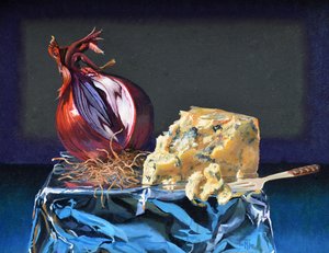 奶酪和洋葱，2020年（布面油画） 作者 特雷弗·尼尔