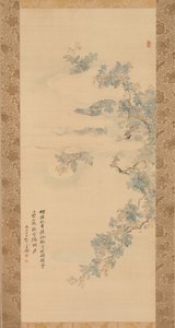 爬在紫薇树枝上的小鸟，19世纪。