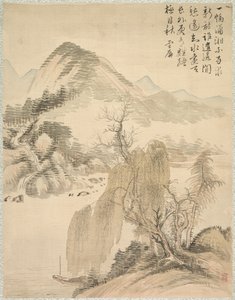 柳树和瀑布 作者 椿金山