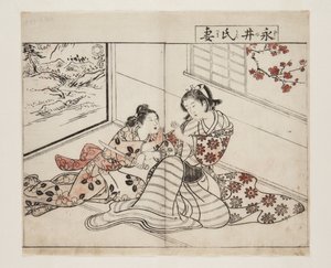 长井的妻子（长井市津马）（彩色木版画 作者 月冈Settei