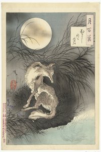 武藏野之月
武藏野之月（实物标题）
月之百态（系列名称）
月百态（物体上的系列名称） 作者 秋山布右卫门