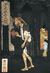 一个男人拿着茶壶的侧影 作者 月冈义俊